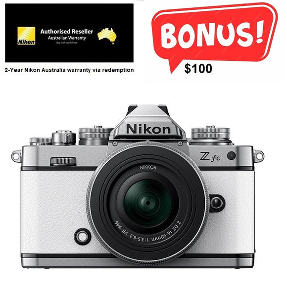 Nikon Z fc Mirrorless Camera + Z DX 16-50 VR SL Lens, White,  2-YEAR WARRANTY