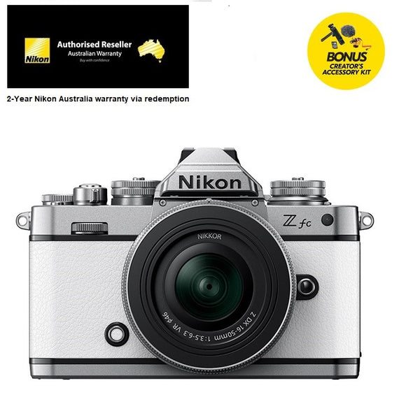 Nikon Z fc Mirrorless Camera + Z DX 16-50 VR SL Lens, White,  2-YEAR WARRANTY