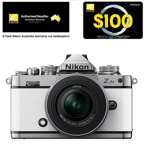 Nikon Z fc Mirrorless Camera + Z DX 16-50 VR SL Lens, White,  2-YEAR WARRANTY