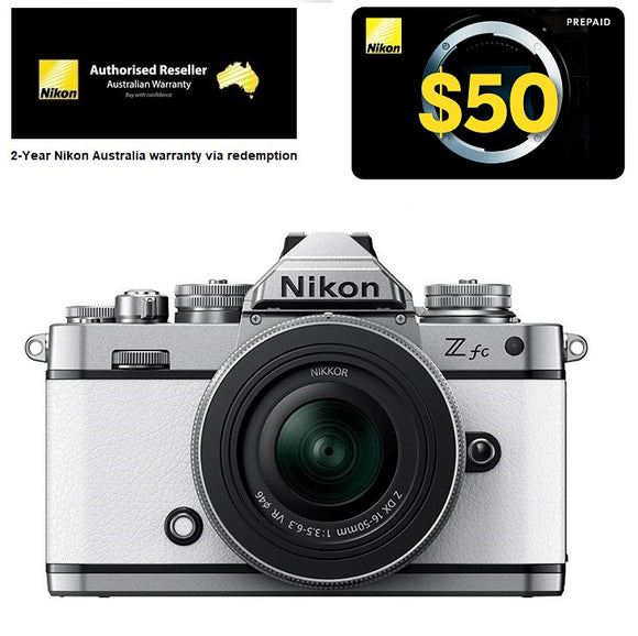 Nikon Z fc Mirrorless Camera + Z DX 16-50 VR SL Lens, White,  2-YEAR WARRANTY