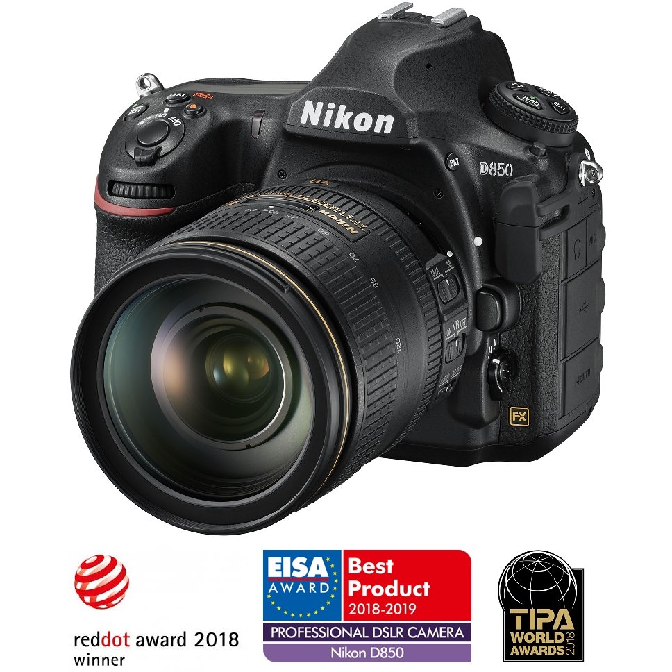Nikon D850 DSLR Camera Bundle - With 24-120mm & 50mm Lenses, Tripod, Memory Card, Filters & More